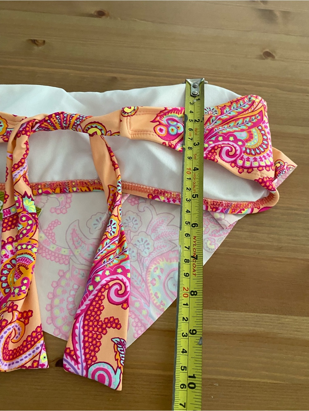 Gianni Bini Bikini Swim Top Colorful Triangle Tie Back Strapless Women’s Size L - Picture 10 of 10